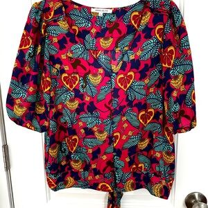 Romeo & Juliet Couture Multicolor Floral Blouse